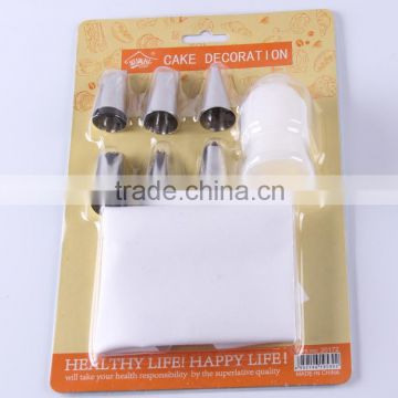 HP023 Stainless steel pastry tube,8pcs suit-big custom cake decorating tool