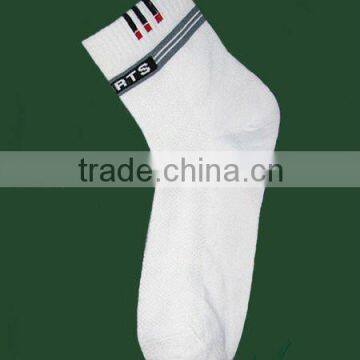 White Comed Cotton Sport Socks