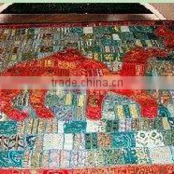 Vintage Sari Indian Bedding,cotton handmade tribal patchwork bedspreads