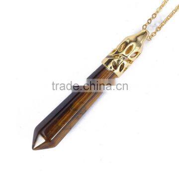 Beautiful 1pcs Yellow Tiger Eye Gold Jewelry Necklace Pendant
