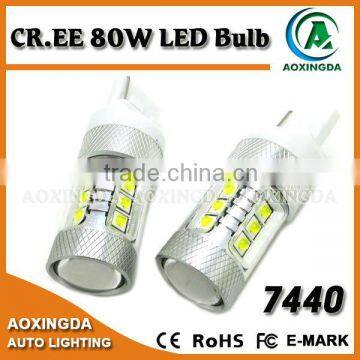 12~24V High Lumen C.R.E.E 80W LED Light Bulb 7440 7443