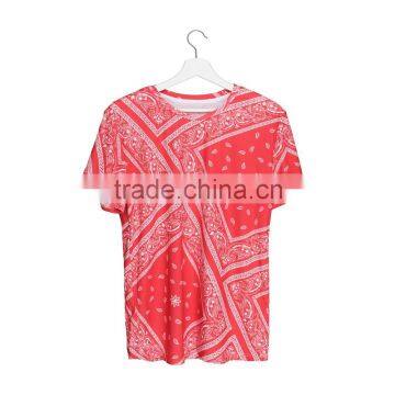 OEM Brand New 3D Print Bandana Red Latest Women Sublimation Printing T-shirt