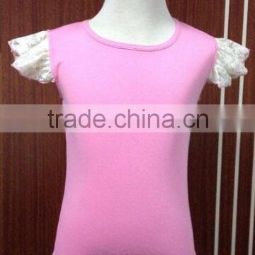 wholesale children's boutique clothing girls blank ruffle sleeve t shirt