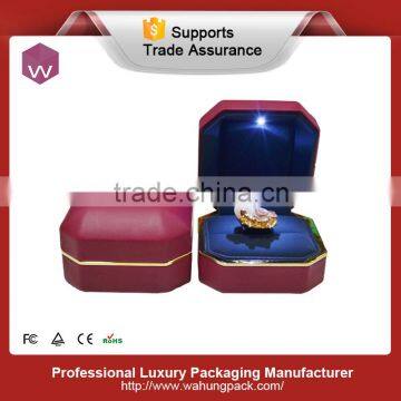 Metal LED jewellery ring gift box with light for sale(WH-3425-2-ML)