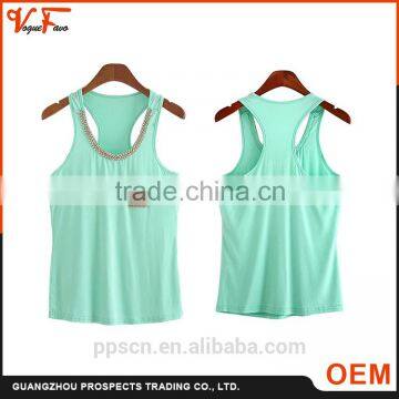 OEM latest fashion design western lady tops images summer Sports sleeveless modal women top