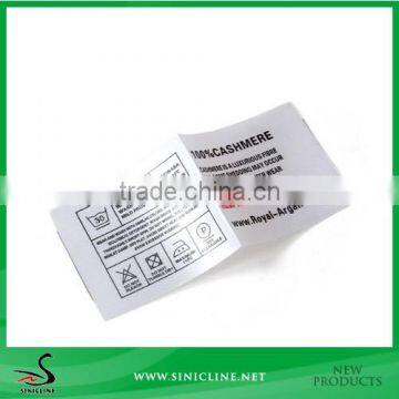 Sinicline High Density Printed Fabric Wash Care Labels for Cloth