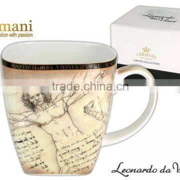 CARMANI gift set Mug LEONARDO DA VINCI artwork