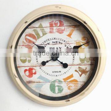 Dia 39 cm Rustic Round Metal Wall Clock