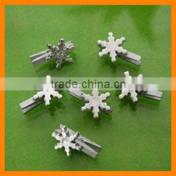 Silver Snowflake Peg For Christmas Decoration