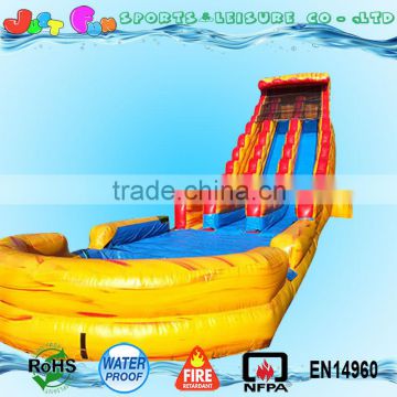 giant inflatable water slide for adults with double lane, large screamer water slide with pool for sale