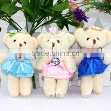 Mini lovely teddy bear plush toy with dress