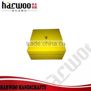 Yellow Varnish Wooden Signgle Watch Box,hard Wood Watch Display Case,custom Wooden Watch Packaging With Free Logo Printing photo-2