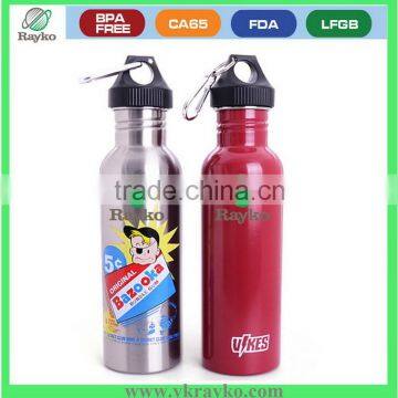 Flat body sport bottle with string