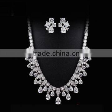 Clear Luxurious Bridal Jewellery Set for Women with AAA+ Cubic Zircon TOP QUALITY