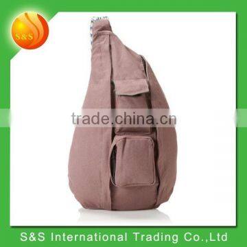 pink two side canvas sling bag for girls