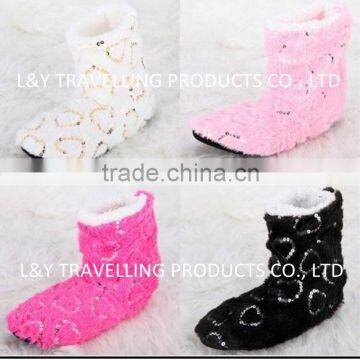 Fashion Women's Glitter Shinning Christmas Shoes Sock Slippers Indoor Boots