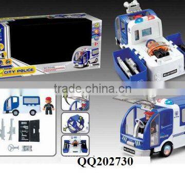 B/O bump & go building block police car & fire engine