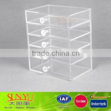5 Drawers Crystal Acrylic Display Showcase Wholesale