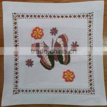 Hand Embroidered Lavender Sachet/bag/pillow-butterfly Embroidery (design #9)