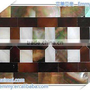 Natural mother of pearl mosaic tile interior & exterior wall waist line