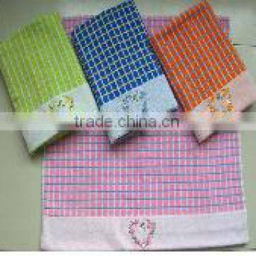 100% cotton yarn dyed dobby kitchen towel with checks