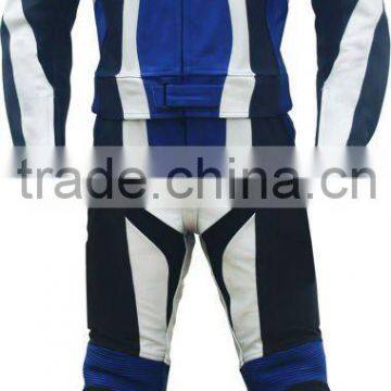 2-Pc Professional MC Racing Leather Suit CE Body Armours Polyester Mesh Lining