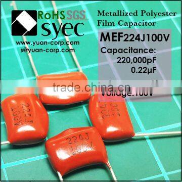 CL21 MEF Metallized Polyester Film Capacitor 224K 100V Capacitor photo-5