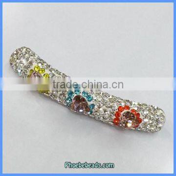 Wholesale 50mm Unique Design Shamballa Tube Rhinestone Pave Beads CTB-071A