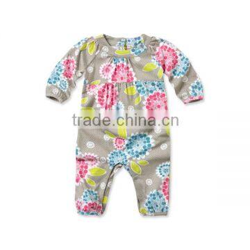 DB779 wholesale dave bella 2014 autumn 100% cotton printed infant clothes baby rompers baby onesie cotton