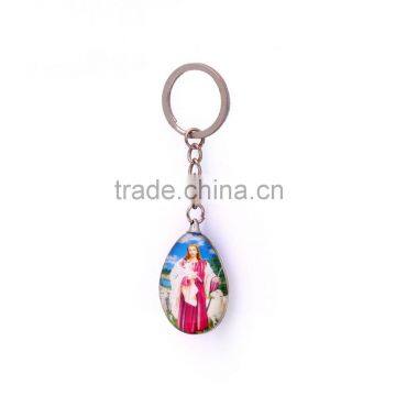 2016 High quality promotional personized oval shape metal crystal keychain