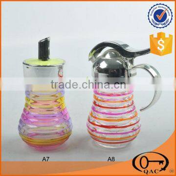 Colored glass spice jar salt and pepper shaker with lid