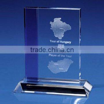 Crystal plaques awards for 3d laser engraving