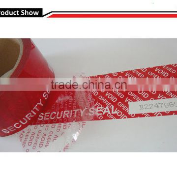 Digital tamper evident sealing tape with serial numbers perforation