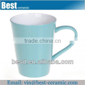 light blue glazed solid color ceramic tea cup