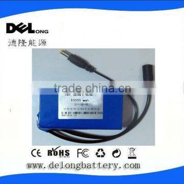 OEM/ODM 12v lithium ion battery for led panel 10ah with switch led indicator for LED light/panel&Camera/IP Camera