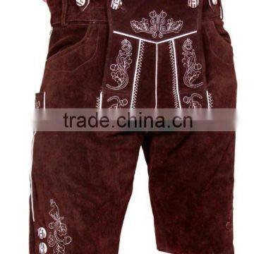 German Kurz Lederhosen in cow suede leather/ German outfit Trachten Wears pants,shorts