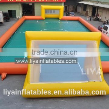 air sealed Inflatable outdoor soap football field on sale, inflatable soap soccer field