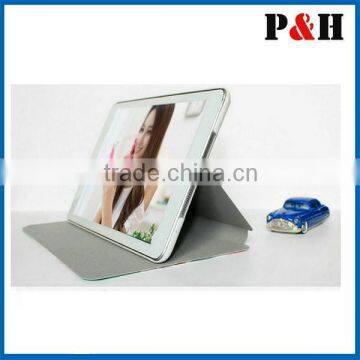 Fashion Folio PU Leather Stand Case for iPad Mini with Slepp and Awake Up Mode