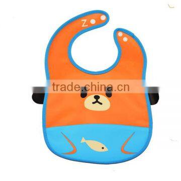 Waterproof PVC baby bib with crumb catcher