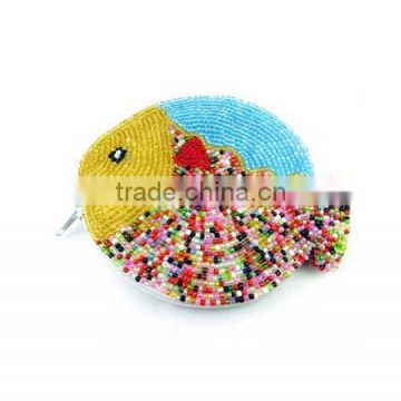 New Bead Embroidery Coin Purse Fish Design