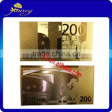 24K gold foil banknotes euro 200