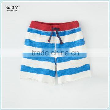 Fashionable children shorts wear stripy boys sweat shorts above knee length 100%cotton child clothing boy shorts