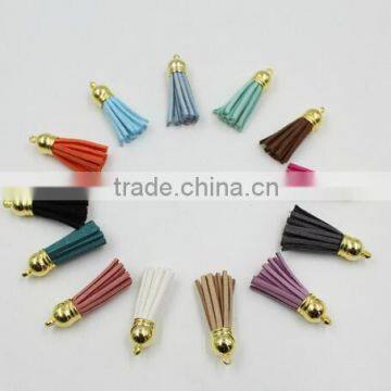 Mix Color Leather Tassel For Keychain Cellphone Straps Jewelry Fiber Fringe Suede Tassel Charms