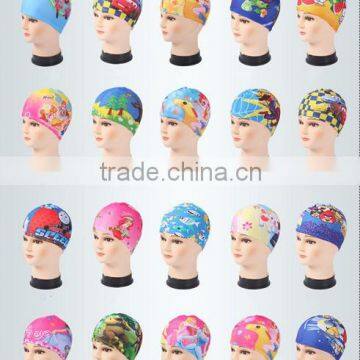 2016 new design High Quality Cute Cartoon Printing Children Waterproof Swimming Hat