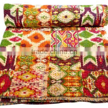 RTHKG-3 Kantha Stitching Vintage Fruit Printed Traditional Cotton Fabric Patchwork Gudri Throw Bedspread Wholesaler Jaipur photo-4