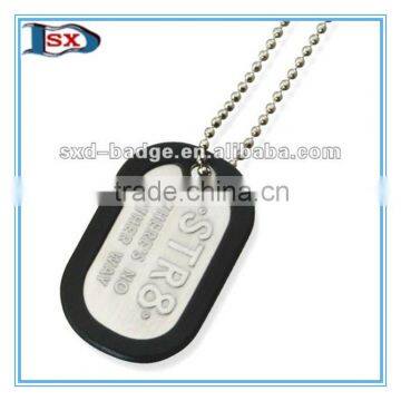 Hot sale high quality cheap blank aluminum dog tag with rubber for promotion