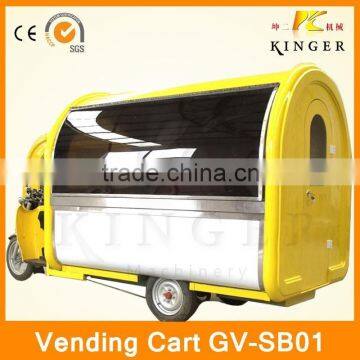 popular China mobile fryed chicken food kiosk with fridge, ice cream making machine, and sugarcane juicer machine