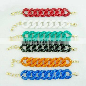 New arrival colorful chunky bold acrylic chains bracelet