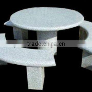 Granite round table and benches DSF-BG066