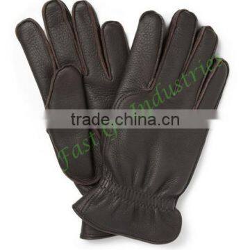 Fashion Brown Aniline Leather Driving Gloves